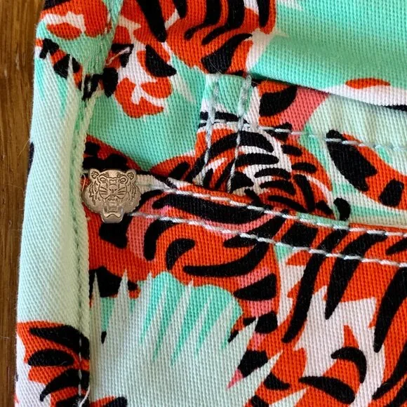 KENZO KIDS Girls Tiger Print Jeans Size 5 5T Girl EUC Tigers Safari Cotton Pants - Picture 6 of 10